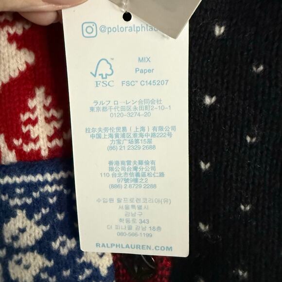 Ralph Lauren Girls Holiday Patchwork Wool Blend Knitted Sweater- Size 18-24mo - Picture 5 of 10